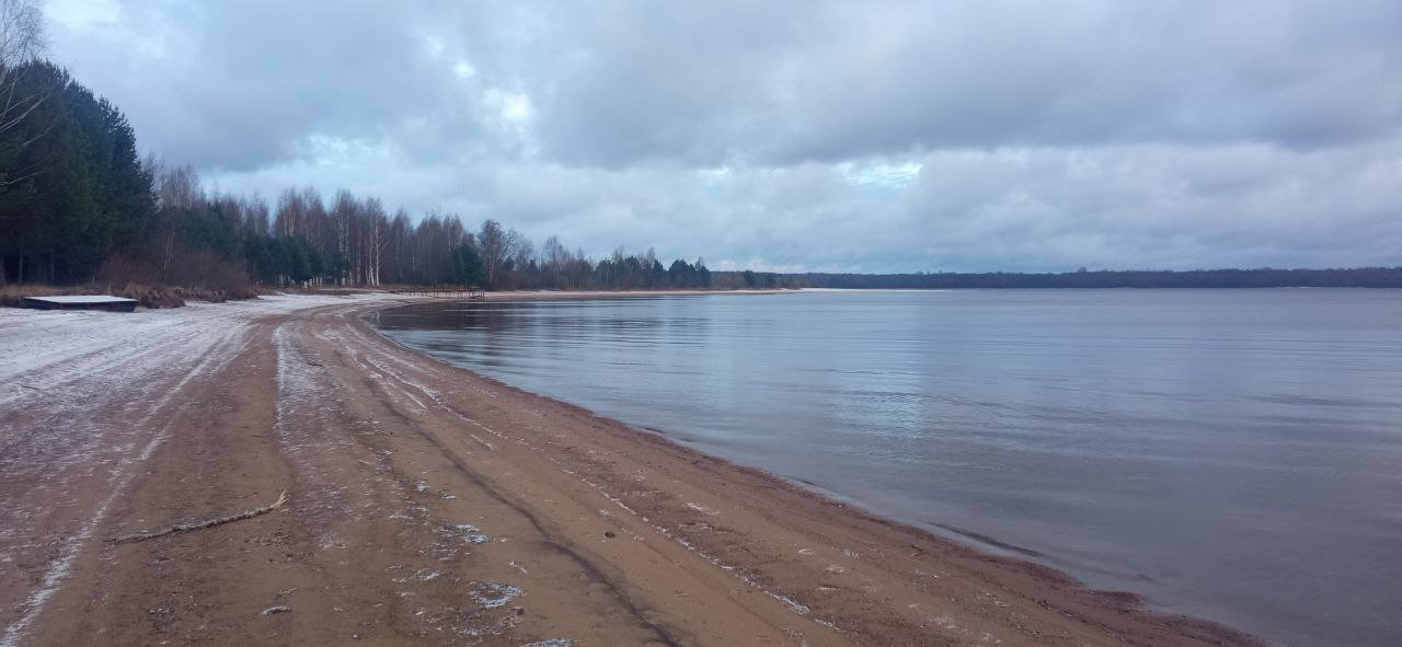 Зимний берег, где вода встречается с землёй