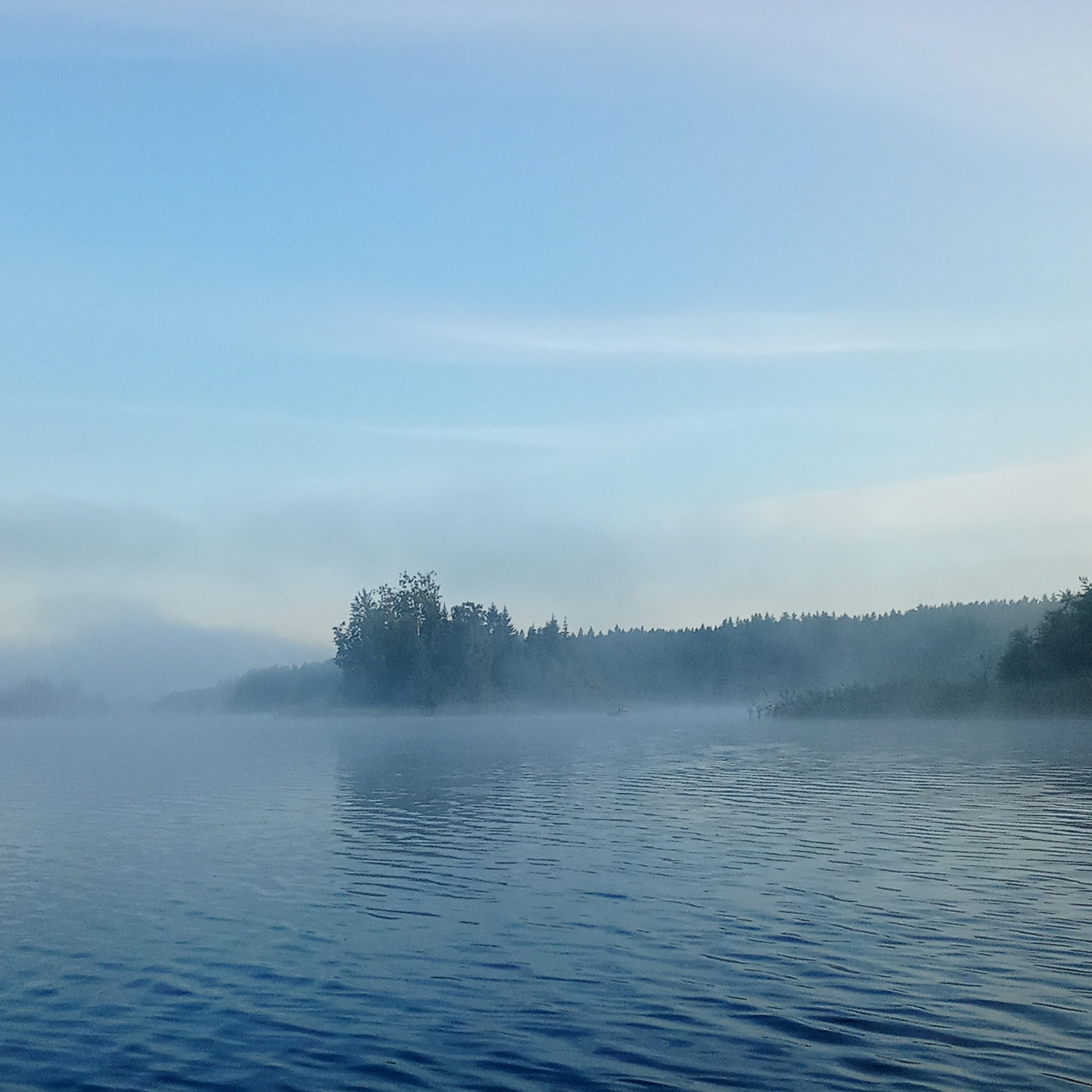 Туманное утро над водой