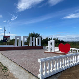 В посёлке Пено установили новый яркий въездной знак