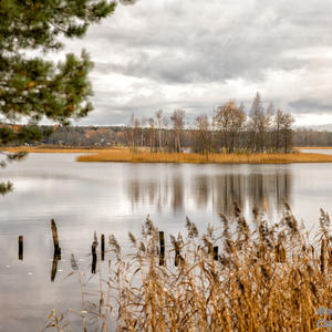 Остров дремлет в зеркале осени