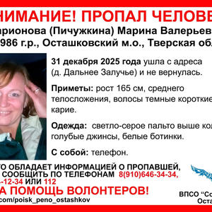 В Осташковском районе пропала Марина Ларионова