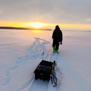 Следы на льду, солнце в спину